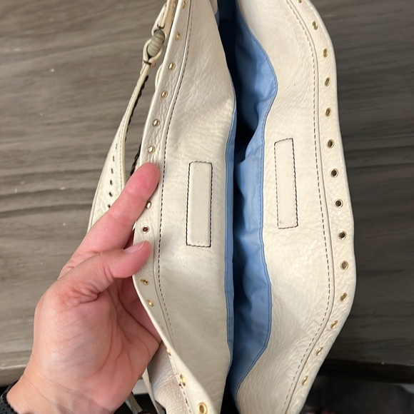 COLE HAAN CREAMY IVORY VILLAGE GROMMET HOBO SHOULDER BAG - Picture 17 of 17